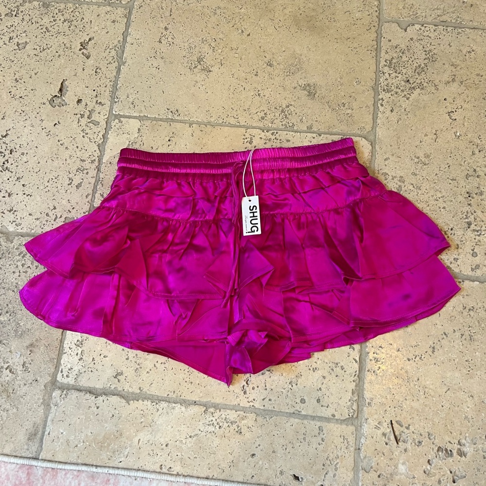 NWT Shug Fuchsia Lala Skort silk small silk